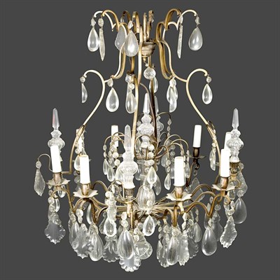Lot 363 - Louis XVI Style Painted-Metal and Molded Glass...