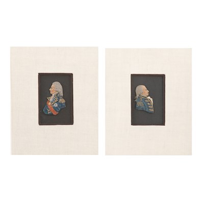 Lot 161 - Two Framed Continental Miniature Wax Portrait...