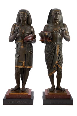 Lot 704 - Pair of French Gilt and Patinated-Bronze and...