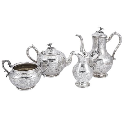 Lot 228 - Victorian Silver Coffee and Tea Service Robert...