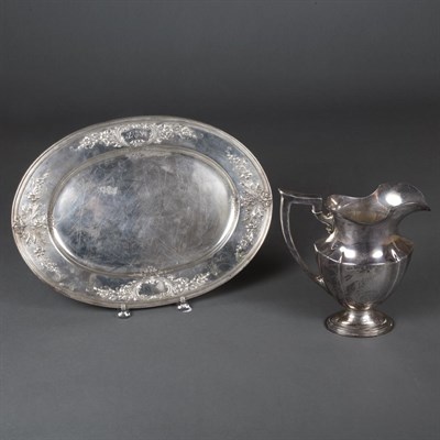 Lot 186 - Gorham Sterling Silver Tray and Water Pitcher...