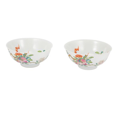 Lot 482 - Pair of Chinese Famille Rose Glazed Porcelain...