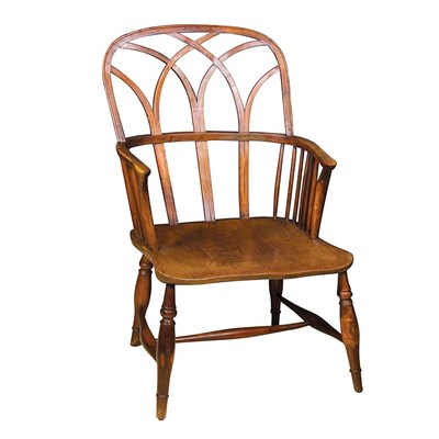Lot 266 - English Yew and Elm Wood Windsor Armchair 19th...