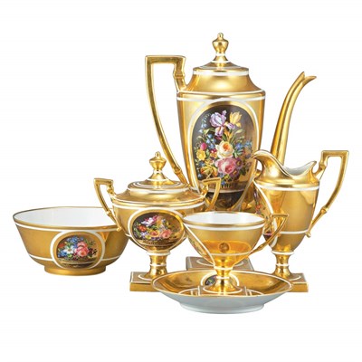 Lot 172 - Sevres Style Hand-Painted Porcelain Tea...