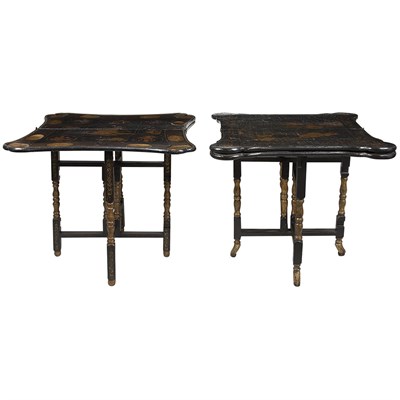 Lot 386 - Assembled Pair of Chinese Export Black...