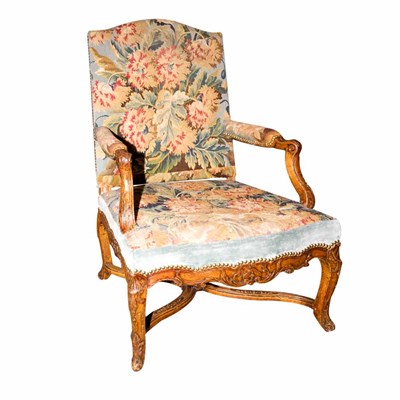 Lot 265 - Regence Style Walnut Fauteuil a la Reine 19th...