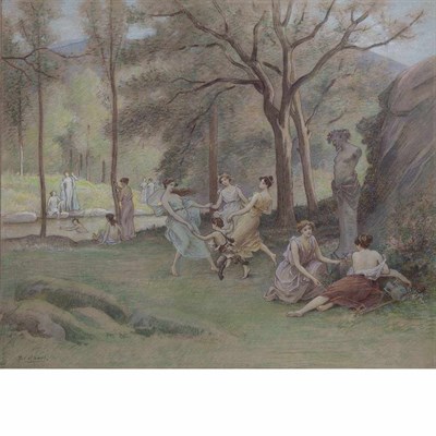Lot 29 - Jules Scalbert French, 1851-1928 Nymphs by a...