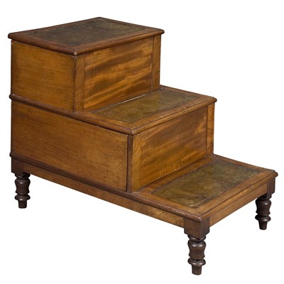 Lot 129 - George III Style Mahogany Library Steps Height...