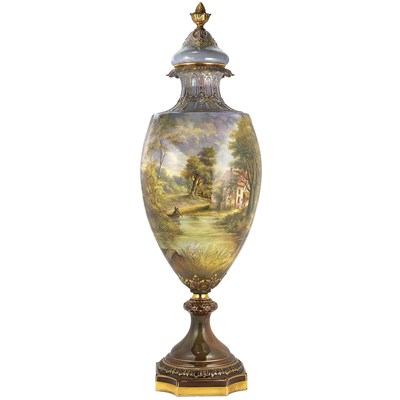 Lot 735 - Royal Bonn Rotating Painted Ceramic Urn Late...