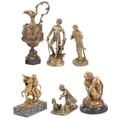 Lot 736 - Group of Five Gilt-Bronze Figures Comprising a...