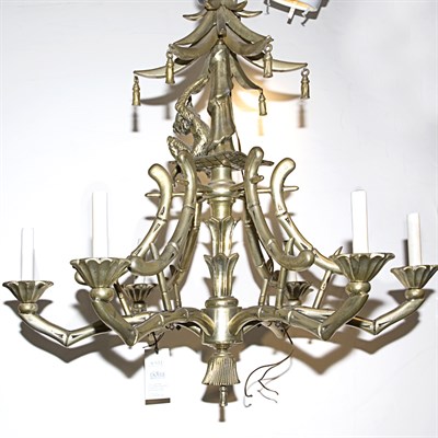 Lot 477 - Regency Style Gilt-Metal Six-Light Chandelier...