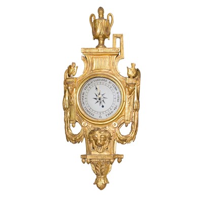 Lot 322 - Louis XVI Style Gilt-Wood Cartel Clock Height...