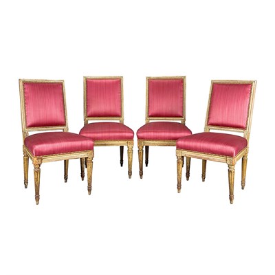 Lot 369 - Four Louis XVI Style Side Chairs