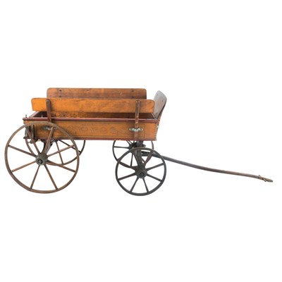 Lot 206 - Express Painted Wood Wagon Circa 1900 Length...