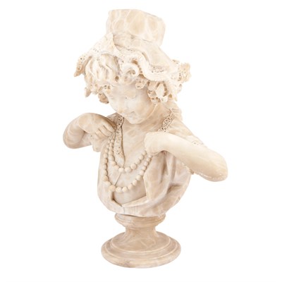 Lot 423 - French Art Nouveau Alabaster Bust of a Young...