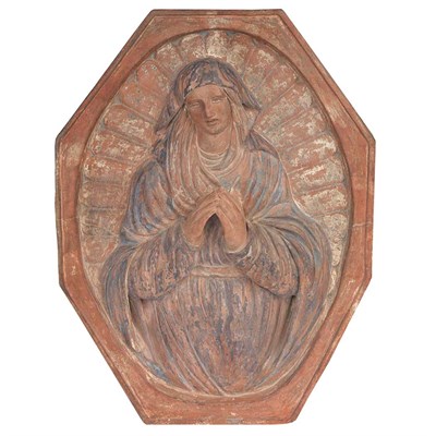 Lot 123 - Continental Terra Cotta Relief Plaque Spanish...