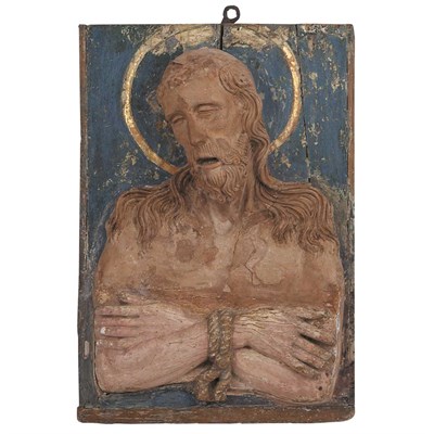 Lot 127 - Continental Wood and Terra Cotta Relief...