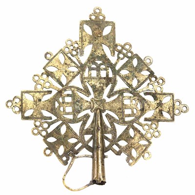 Lot 179 - Coptic Brass Cross 19th Century Height 11 1/2...