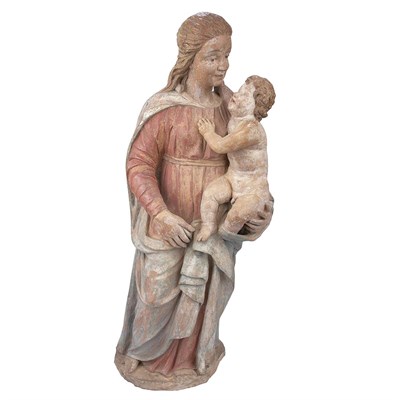 Lot 214 - Continental Polychrome Decorated Terra Cotta...