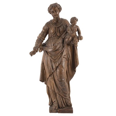 Lot 129 - Continental Walnut Figural Group 19th Century...