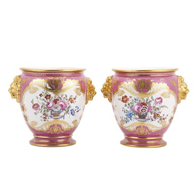 Lot 717 - Pair of Rockingham Works Gilt and Polychrome...