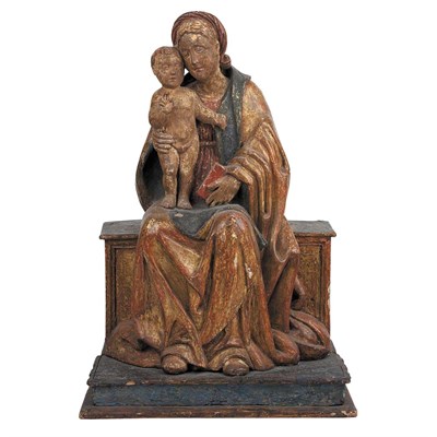 Lot 201 - Italian Painted and Parcel Gilt Wood Figure of...