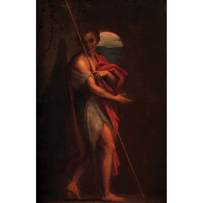 Lot 8 - After Correggio Saint John the Baptist Oil on...