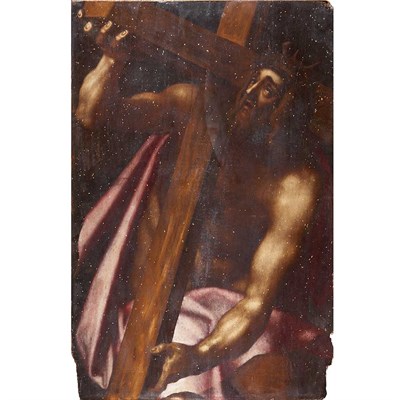 Lot 49 - Circle of Luis de Morales Christ Bearing the...