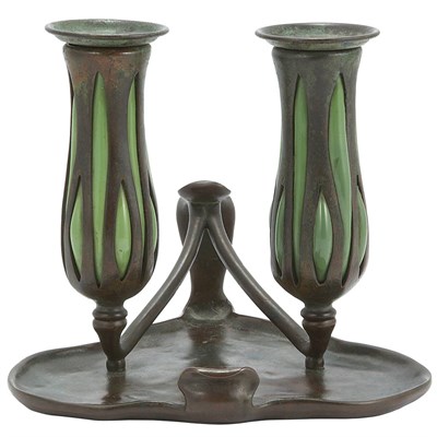 Lot 509 - Tiffany Studios Bronze and Favrile Glass...