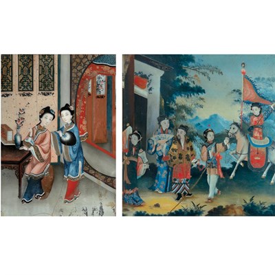 Lot 329 - Two Chinese Reverse Paintings on Glass