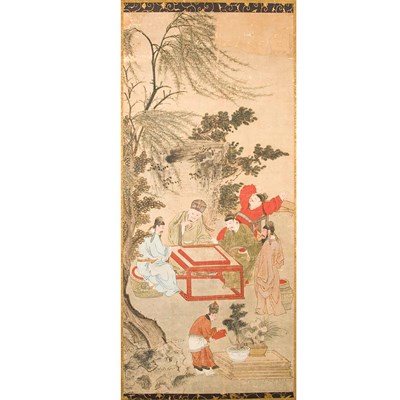 Lot 83 - Chinese School 19th Century Figures in a...