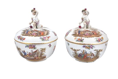 Lot 103 - Assembled Pair of KPM Painted Porcelain Punch...