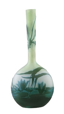 Lot 446 - Galle Acid Etched Cameo Glass Bud Vase Circa...