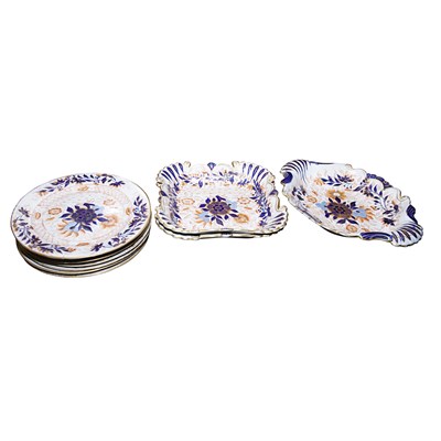 Lot 206 - English Imari Decorated Porcelain Dessert...