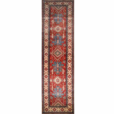 Lot 333 - Kazak Style Runner India, contemporary Seven...