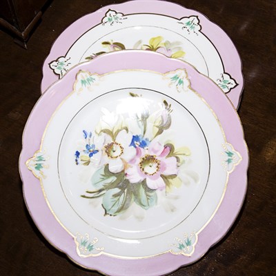 Lot 322 - Set of Eight Floral Decorated Porcelain...