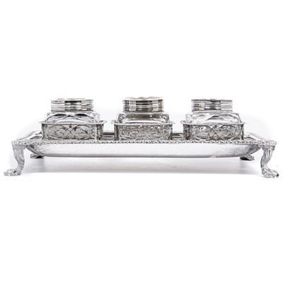 Lot 366 - English Silver Inkstand Edward Aldridge,...