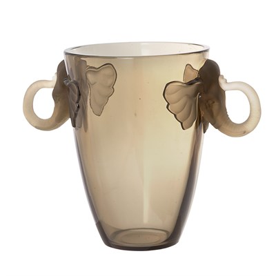 Lot 456 - Unsigned Art Deco Style Molded Glass Vase Of...
