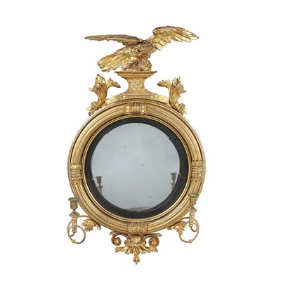 Lot 444 - Regency Part Ebonized Gilt-Wood Girandole...