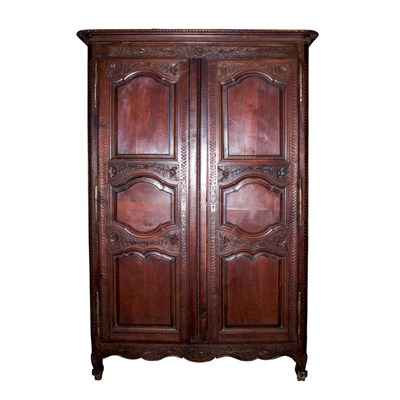 Lot 305 - French Provincial Oak Armoire Height 7 feet 10...