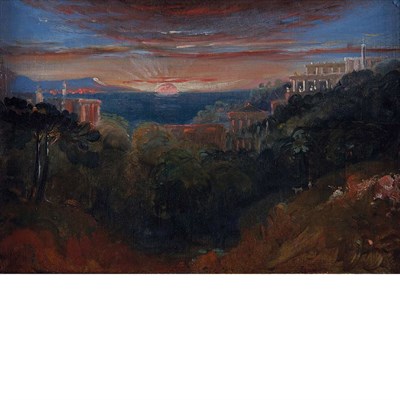 Lot 13 - Manner of Francis Danby Near Athens Oil on...