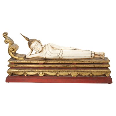 Lot 45 - Thai Ivory Sleeping Buddha 19th Century...