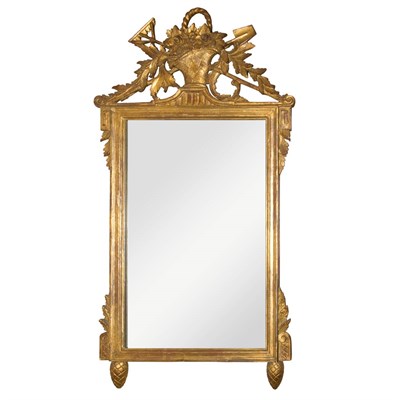 Lot 320 - Louis XVI Style Gilt-Wood Mirror Height 42 1/2...