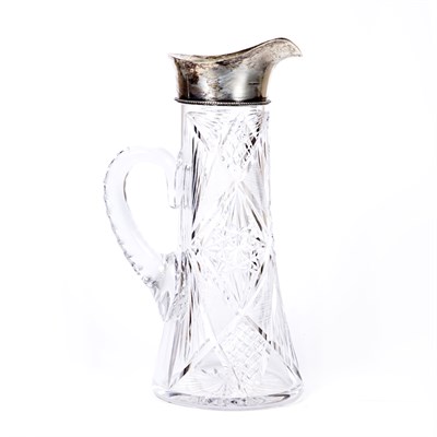 Lot 350 - Sterling Silver Mounted Cut Glass Pitcher...
