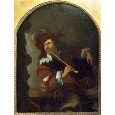 Lot 68 - Dutch School 17th Century Man Smoking a Clay...