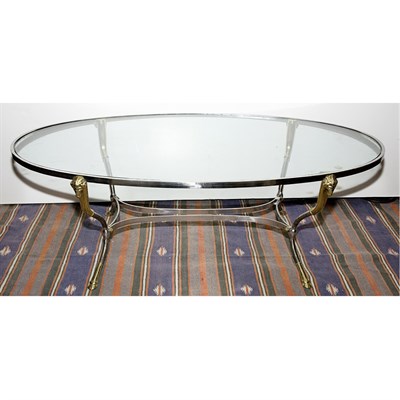 Lot 263 - Glass Top Gilt-Bronze Low Table Height 16...