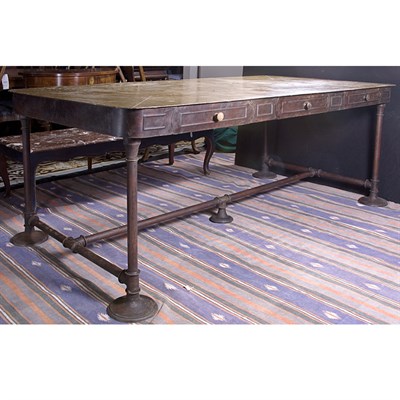 Lot 164 - Rustic Metal Desk Height 29 1/2 inches,width 6...