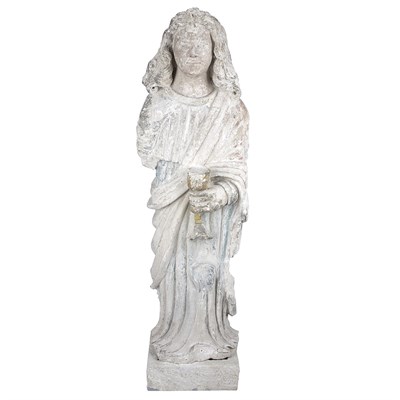 Lot 162 - Spanish Stone Figure of a Saint Possibly 17th...