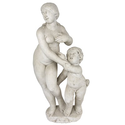 Lot 228 - Continental Stone Figural Group Possibly...