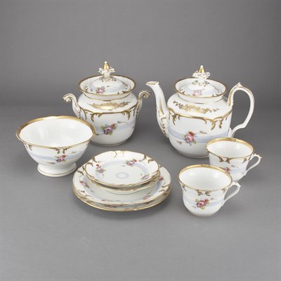 Lot 603 - Paris Porcelain Partial Tea Service 19th...